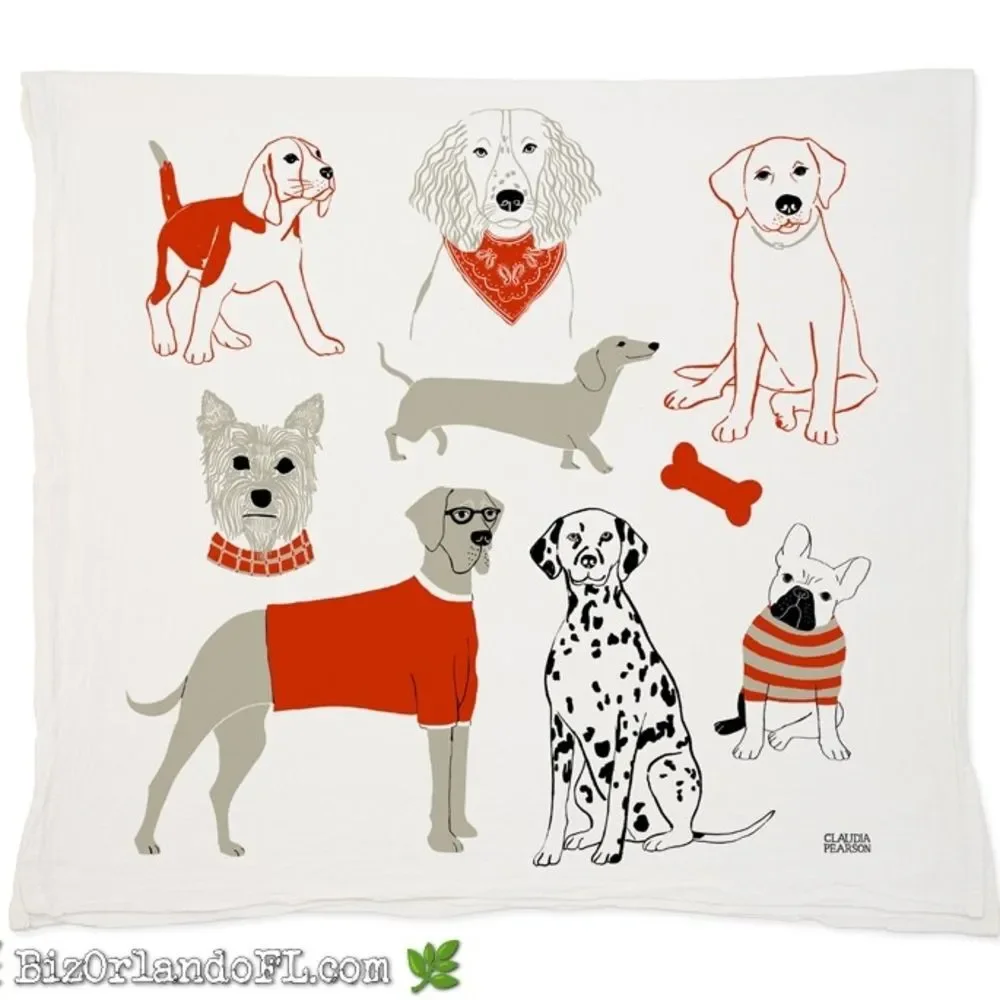 Claudia Pearson Dogs Tea Towel